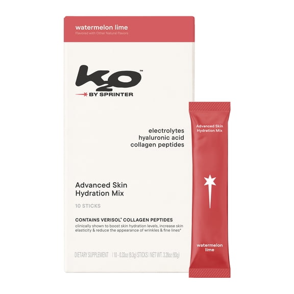 K2O By Kylie Jenner Advanced Skin Hydration Electrolyte Mix Watermelon Lime 10 Count