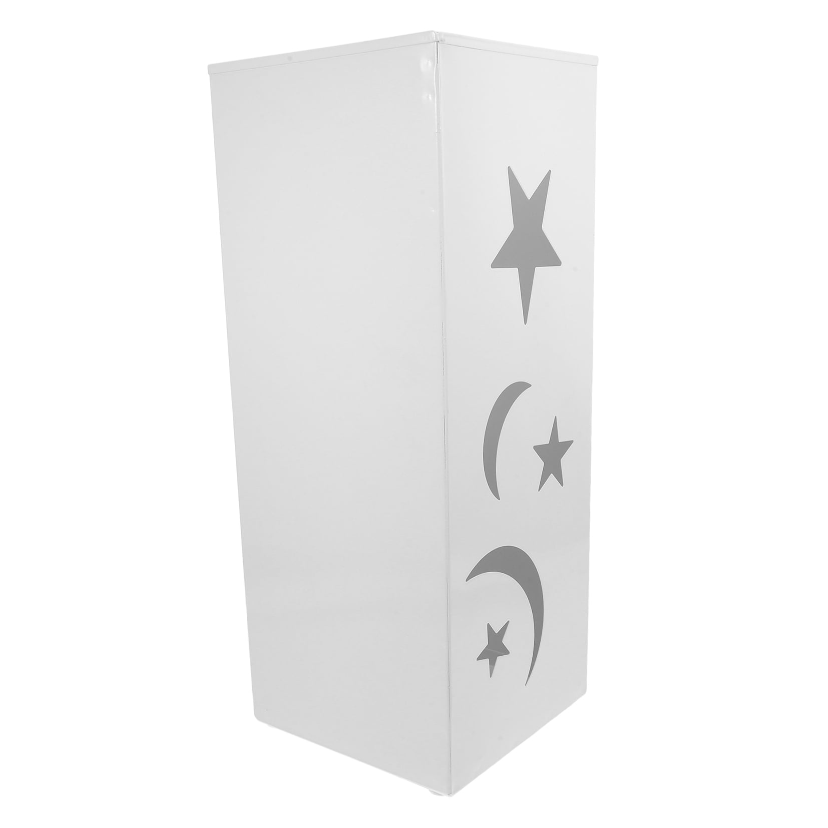 FOMIYES White Metal Umbrella Stand Indoor with Star and Moon Design, Umbrella Holder for Home and Office