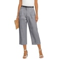 thumbnail image 4 of MLQIDK Womens Capris for Summer Elastic Waist Linen Capri Pants Knee Length Dressy Casual Knee Length Shorts with Pockets Gray L, 4 of 5