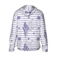 thumbnail image 3 of Kll Stripes And Sprigs Of Lavender Print Men'S Women’s Upf 50+ Sun Protection Outdoor Hoodie Jacket Long Sleeve Fishing Hiking Performance Shirt- Large, 3 of 8
