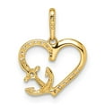 thumbnail image 4 of FJC Finejewelers 14 kt Yellow Gold CZ Heart with Anchor Charm 14 x 12 mm, 4 of 6
