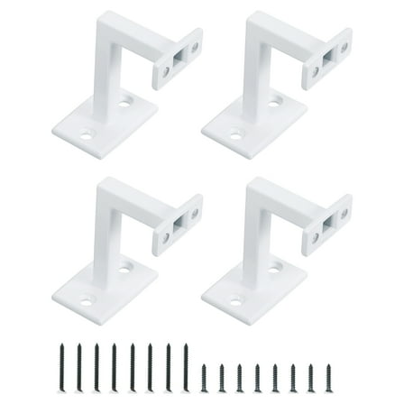 Uxcell Hand Rail Brackets Square Hand Rail Brackets for Staircase Stair, White, 4 Pcs