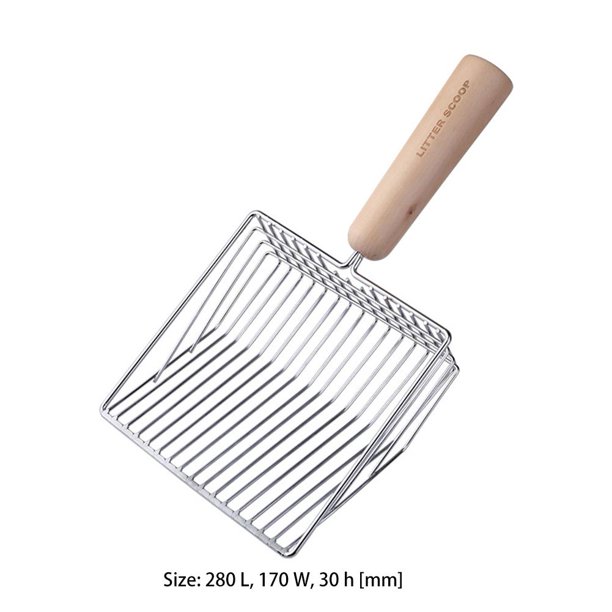 Pala para arena para gatos con mango de madera para limpieza de inodoros de mascotas (metal) Ndcxsfigh Para estrenar