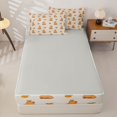 thumbnail image 4 of Homewish Capybara Kids Zipper Full Size Comforter Sets with Fitted Sheet and 2 Pillowcases, Cartoon Orange Fruit Zipper Bedding Set, Gray Reversible, 4 Pieces, 4 of 6