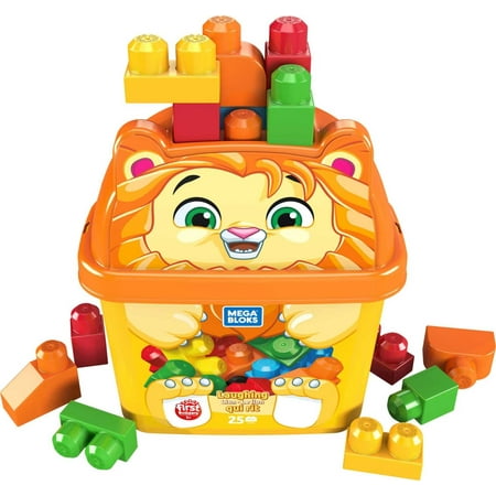 Mega Bloks First Builders Laughing Lion with Big Building Blocks, Building Toys for Toddlers (25 Pieces)