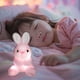 thumbnail image 1 of Conejo de peluche luminoso para niños | Conejito de pelo largo de terciopelo suave con luz LED cálida incorporada | Luz nocturna a pilas para bebés y niños pequeños, ideal como regalo para dormir., 1 of 5