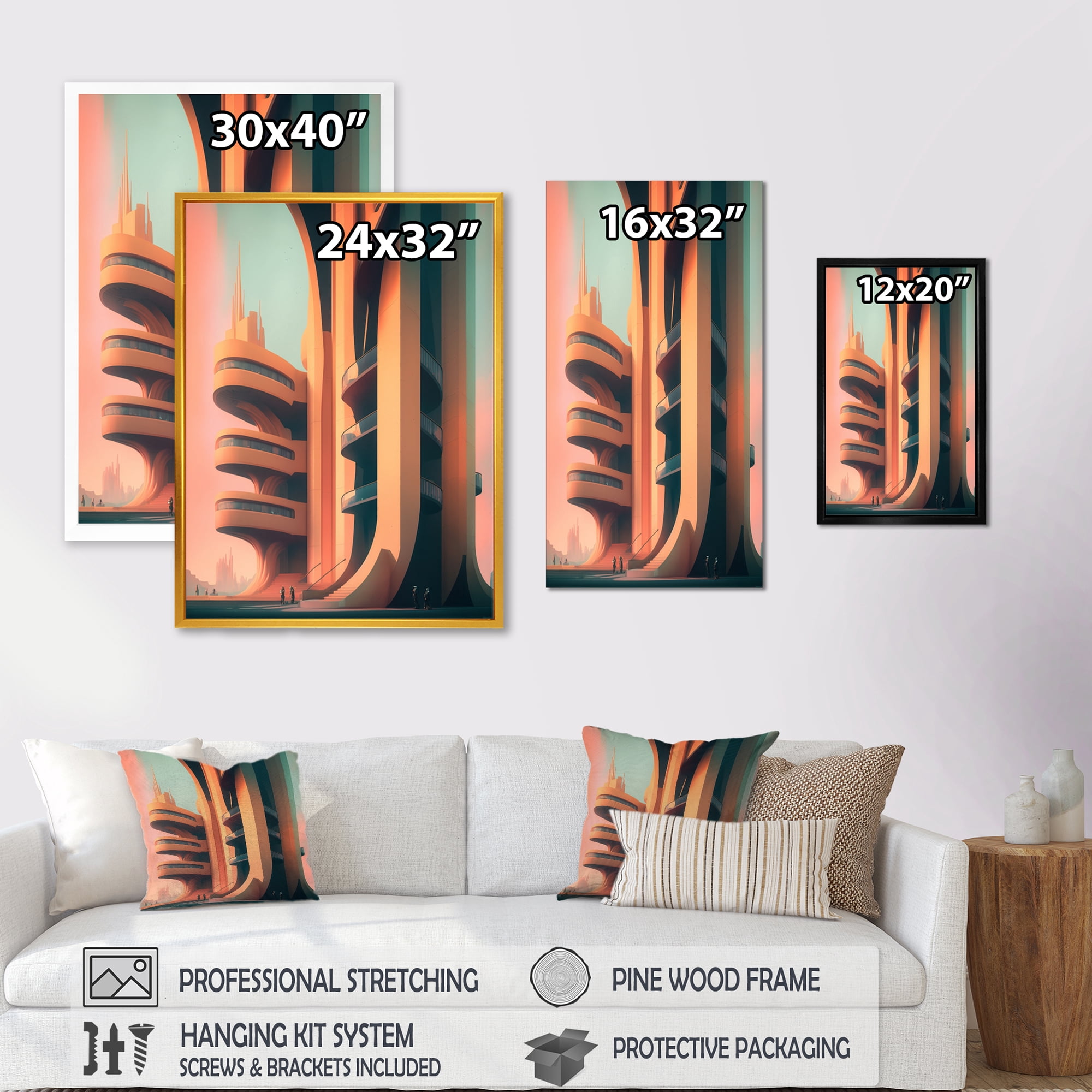 Designart Futuristic Architectural Building I Canvas Wall Art