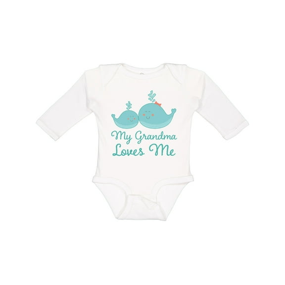 Inktastic My Grandma Loves Me Boys or Girls Long Sleeve Baby Bodysuit