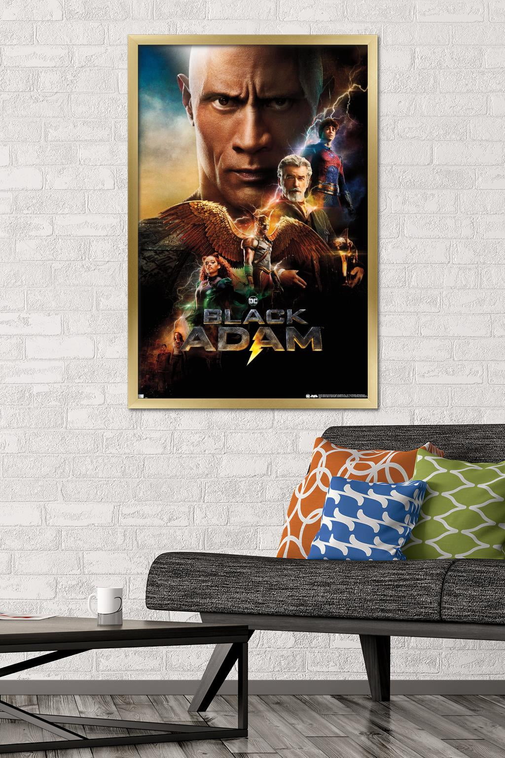 DC Comics Movie Black Adam - Group One Sheet Wall Poster, 22.375" x 34" Framed