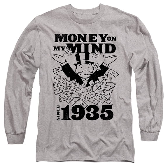 Monopoly Money Mind Since 35 Long Sleeve Adult 18/1 T-Shirt Athletic Heather