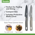 thumbnail image 3 of Tovolo Paring Knife with Cover, Set of 2 - Small Kitchen Knives with Sheath for Peeling, Slicing, Dicing & Cutting Fruits & Vegetables - Essential Cooking Supplies for Chefs - Stainless Steel, 3 of 6