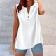 thumbnail image 2 of Camisa sin mangas con cierre de botones para mujer para el verano: informal para el día a día, color liso, versátil con vaqueros/pantalones., 2 of 4