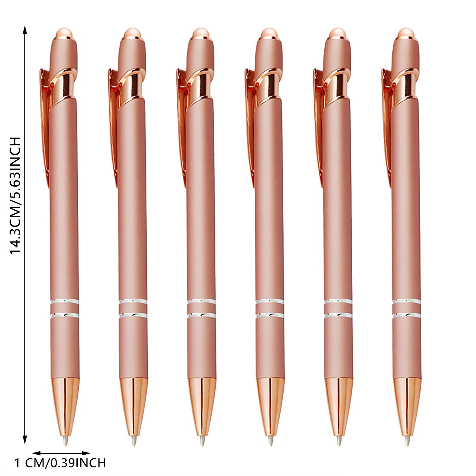 Clearance Pencil curler under $20,Bobasndm 12 Pack Rose Gold Ballpoint Pen With Stylus Tip 1.0 Mm Smooth Writing Pens Metal Stylus Pens For Screens（10ml） 2PC