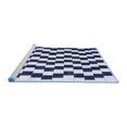 thumbnail image 2 of Ahgly Company Machine Washable Indoor Square Abstract Blue Contemporary Area Rugs, 4' Square, 2 of 4