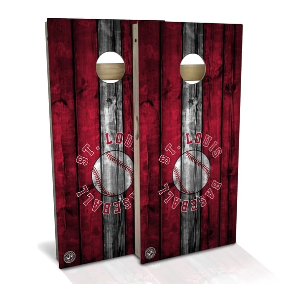 Skip's Garage | St. Louis Baseball Cornhole Board Set | Includes Boards & Bags | Choose Your Size & Accessories