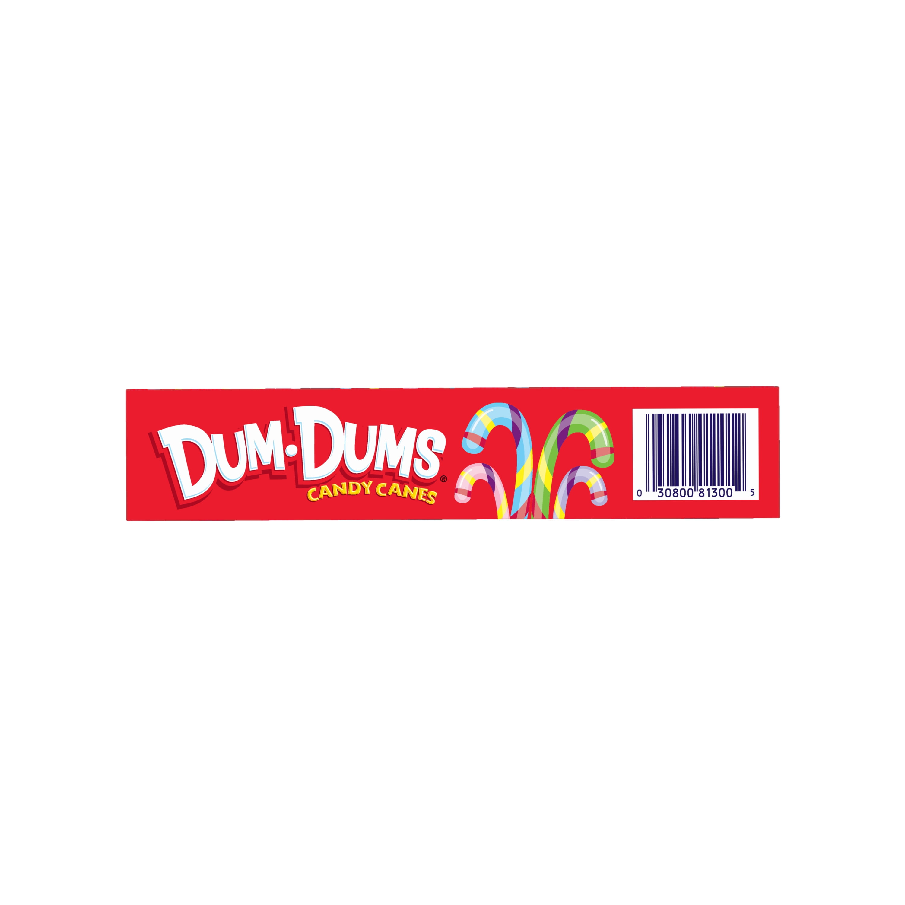 (2 pack) Dum Dums Assorted Flavors Christmas Holiday Candy Canes Stocking Stuffers, Individually Wrapped Treats, 36 Count