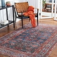 thumbnail image 4 of SAFAVIEH Tucson Kaelee Traditional Machine Washable Area Rug, 4' x 6', Blue/Rust, 4 of 14