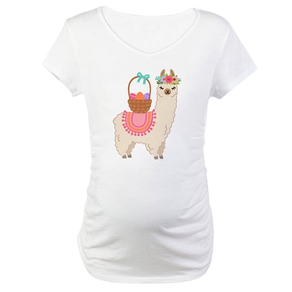 CafePress - EASTER ALPACHA Maternity T Shirt - Cotton Maternity T-shirt, Cute & Funny Pregnancy Tee