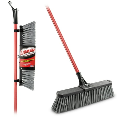 Libman 18  Rough Surface Push Broom Red and Black