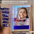 thumbnail image 6 of HNEBC 360° Rotating Jewelry Armoire with Mirror, Full Length Mirror with Storage, Mirror Jewelry Cabinet Standing with LED Lights, Lockable Jewelry Organizer Stand/Foldable Makeup Shelf (Brown), 6 of 8