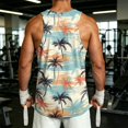 thumbnail image 4 of Men's Beach Tank Tops Hawaii Palm Tree Graphic Sleeveless Workout Shirts Loose Fit Summer Vacation Top, 4 of 4