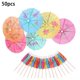 thumbnail image 1 of Paraguas de papel de palmera Tropical de 50 piezas, selecciones de frutas y cóctel, adornos Hawaianos para fiestas de cumpleaños y bodas, 1 of 4