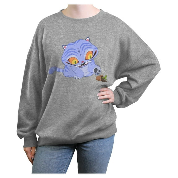 Juniors KPop Demon Hunters Mischievous Feline Flowerpot Sweatshirt