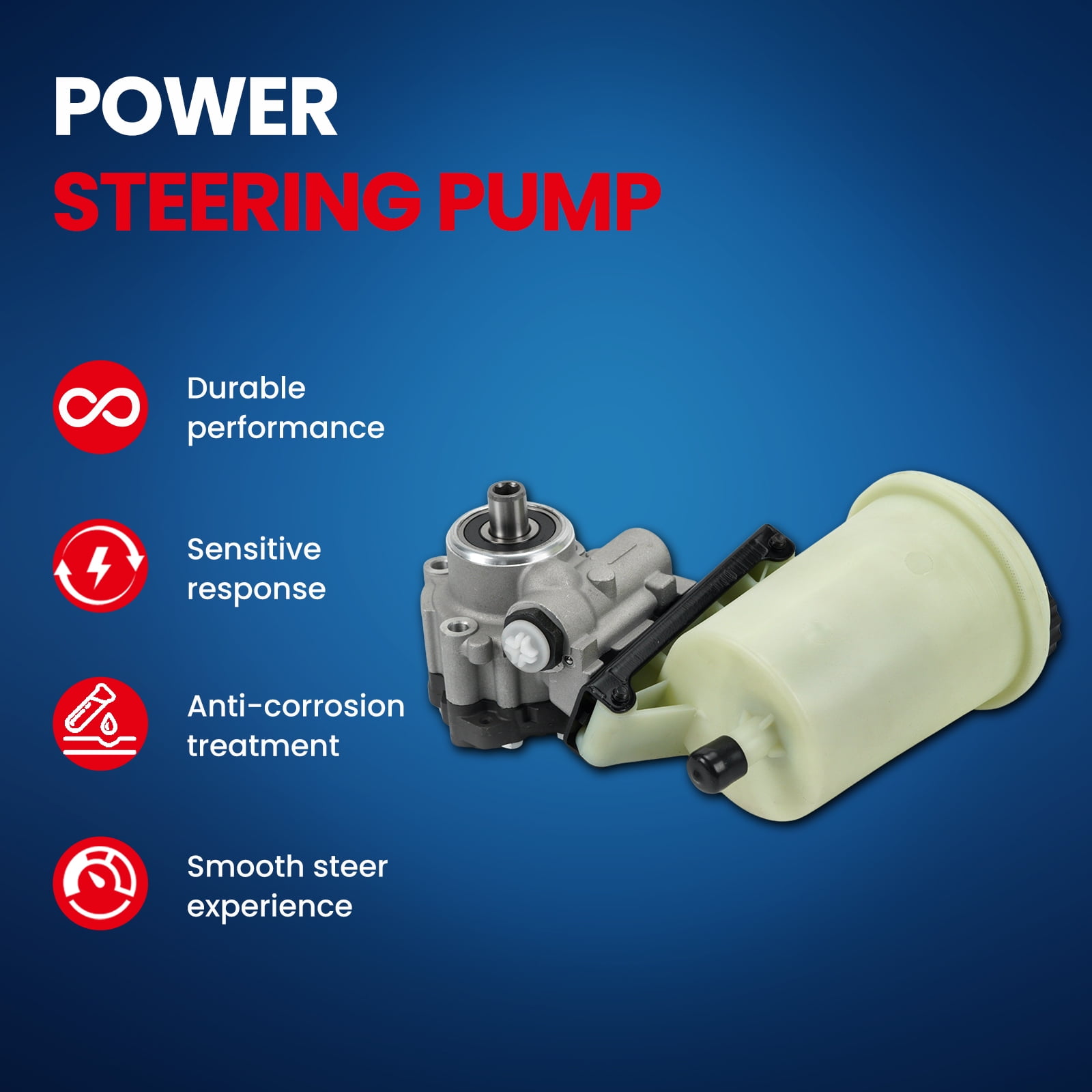 MOCA AUTOPARTS Power Steering Pump w/ Reservoir Fit for 2003-20010 Dodge Ram 1500 2500 3500 4000 4500 5500