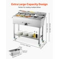 thumbnail image 2 of VEVOR Commercial Propane Steam Table Food Warmer 5 Food Pans & 3 Condiment Pans, 2 of 9