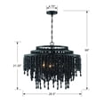 thumbnail image 5 of 6 Light Chandelier In Classic Style 26.5 Inches Wide By 21.25 Inches High-Matte Black Finish    -Traditional Installation Crystorama Lighting, 5 of 9