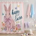 thumbnail image 4 of Shower Curtain for Bathroom Happy Easter Pastoral Bunny Waterproof Bath Curtains Shower Curtains with Hooks,Watercolor Floral Butterfly Bathroom Curtain Privacy Drapes for Bathtubs Toilet 36x72in, 4 of 9