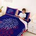 thumbnail image 4 of Manfei Stars Fireworks Bed Sheets, Independence Day Full Size Sheets, Red White Blue, Navy Reversible 4-Piece (1 Flat Sheet, 1 Fitted Sheet and 2 Pillowcases), 4 of 6