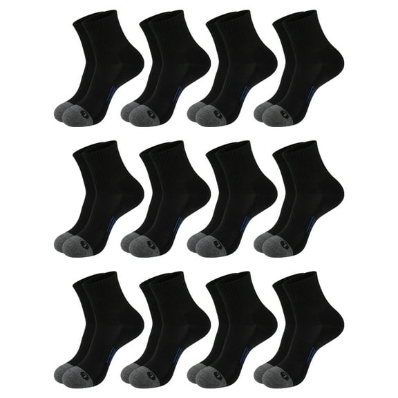 COOPLUS 12 Pack Mens Ankle Socks Low Cut Cushioned Athletic Performance Breathable Socks for Men