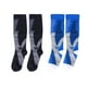 thumbnail image 2 of FELTECHELECTR 2 pares de calcetines de compresión hasta la rodilla para hombre y mujer, de alta elasticidad, para deportes, correr, fútbol, talla S/M (negro y azul)., 2 of 3