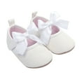 thumbnail image 2 of Liyamei Toddler Kids Girls Soild Colour Bowknot Princress Shoes Soft Sole The Floor Barefoot Non First Walkers Prewalker Shoes Sneakers Size 6-12 Months, 2 of 5