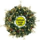 thumbnail image 1 of Corona de Navidad Iluminada dorada de 50cm con piñas Blissful y 2 tipos de rama PVC Guirnalda Luces LED Cálida Nevada Decorada Cerezas Puerta Exteriores Artego, 1 of 5