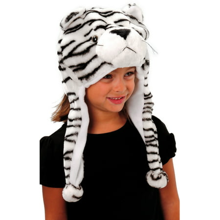 Child Kids Plush White Tiger Hat Novelty Cap Animal Zoo Costume Beanie