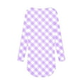 thumbnail image 4 of QATAINLAV Womens Plaid Printed Long Sleeve Shirts Fashion Plaid Pullover Tops Casual Round Neck Blouse Loose Fit Plus Size Tshirts Purple XL, 4 of 6