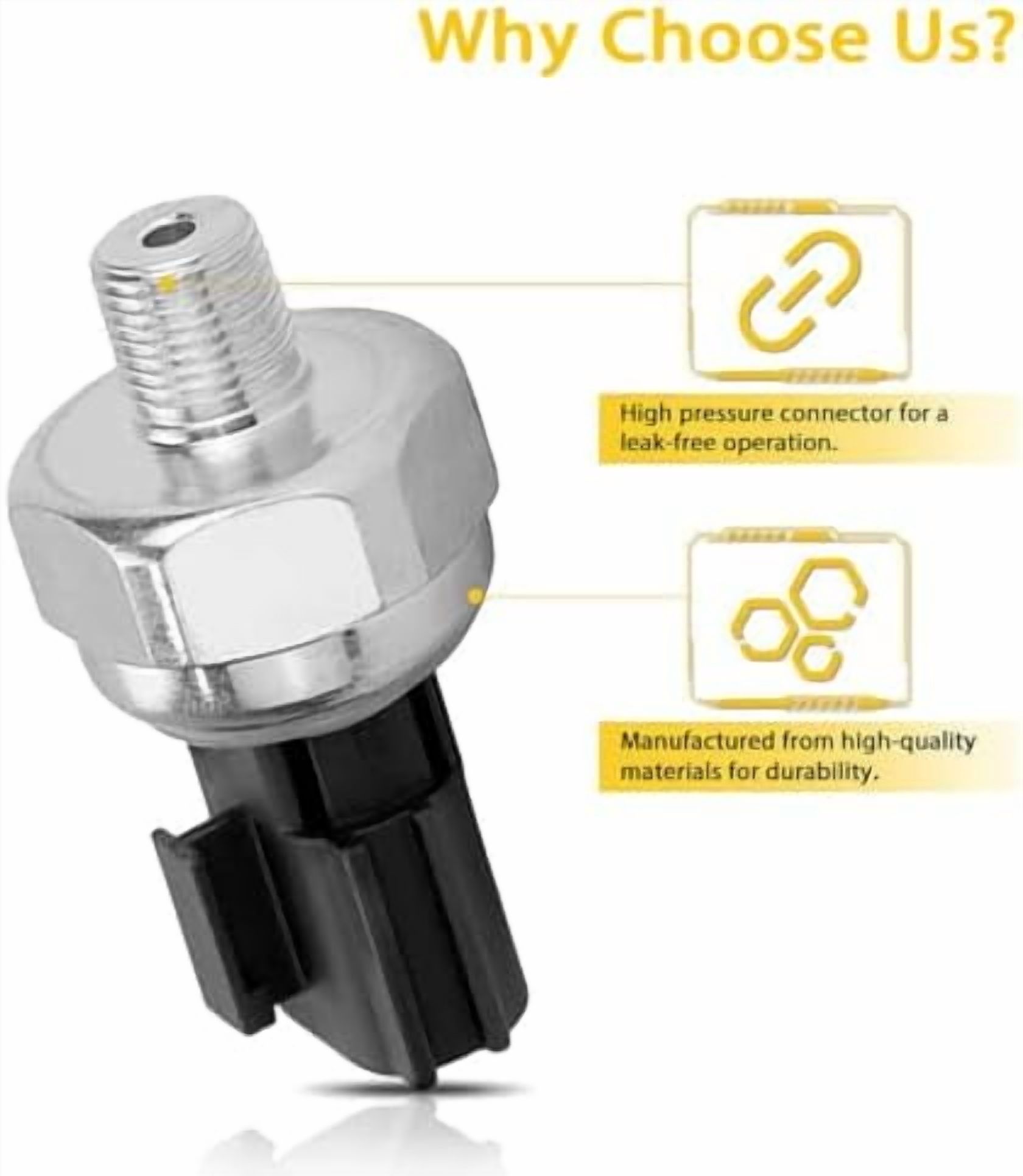 HiSport Oil Pressure Sensor Switch PS417 – Compatible With Nissan Altima/Armada 2003-2011, Infiniti QX56 2004-2006 (Replaces 25070-CD00A)