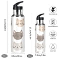 thumbnail image 2 of Yayeee 33oz Insulated Water Bottle Double Wall Stainless Steel with Flip Straw Lid, Light Gray Cat Pattern, 2 of 7