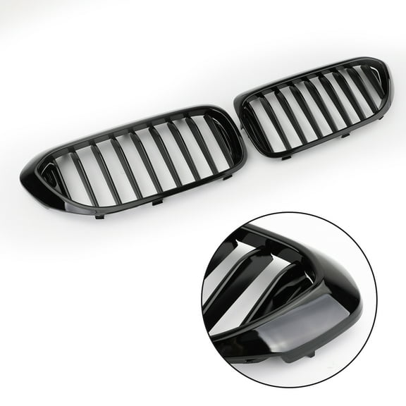Glossy Black Front Kidney Grille Grill fit for BMW 5 Series 530i 540i G30 2017-2019