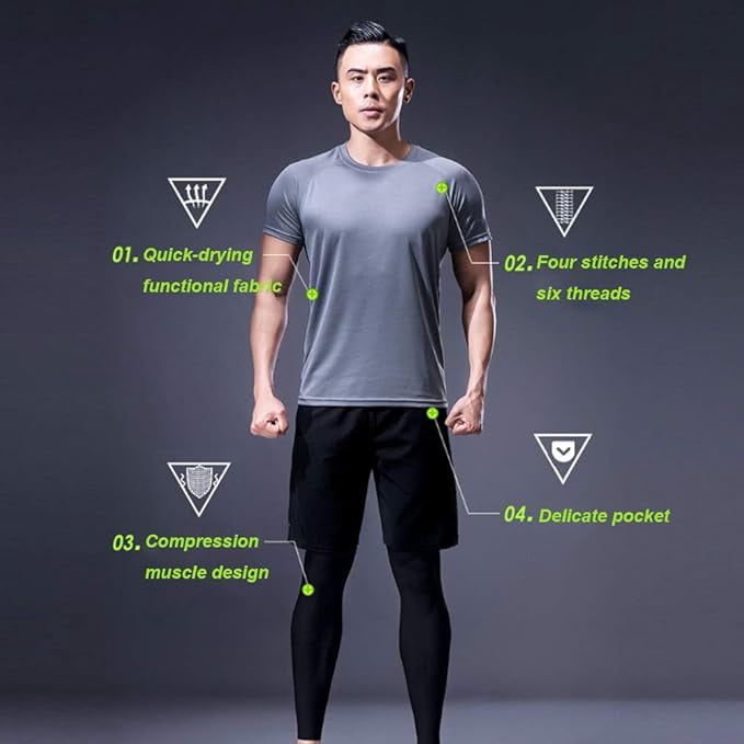 Men Workout Outfit Set Men's Multi-Purpose Sports Set 5-Piece Outdoor  Fitness Tight Skinny Casual Clothing Sports Gym Clothes for Running -  Walmart.ca