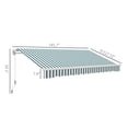 thumbnail image 3 of 12x10 ft Retractable Awning - Patio Sun Shade Shelter, Manual Crank, UV & Water Resistant, Aluminum Frame - Deck, Balcony, Yard - Green & White, 3 of 9