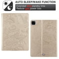 thumbnail image 3 of iPad Air 4th Gen Case 10.9", iPad Pro 11 Case 2020/2018, Allytech PU Leather Slim Shell Folio Flip Butterfly Flower Embossed Shockproo Auto Sleep Wake Stand Case Cover for Apple iPad Air 4, Gold, 3 of 6