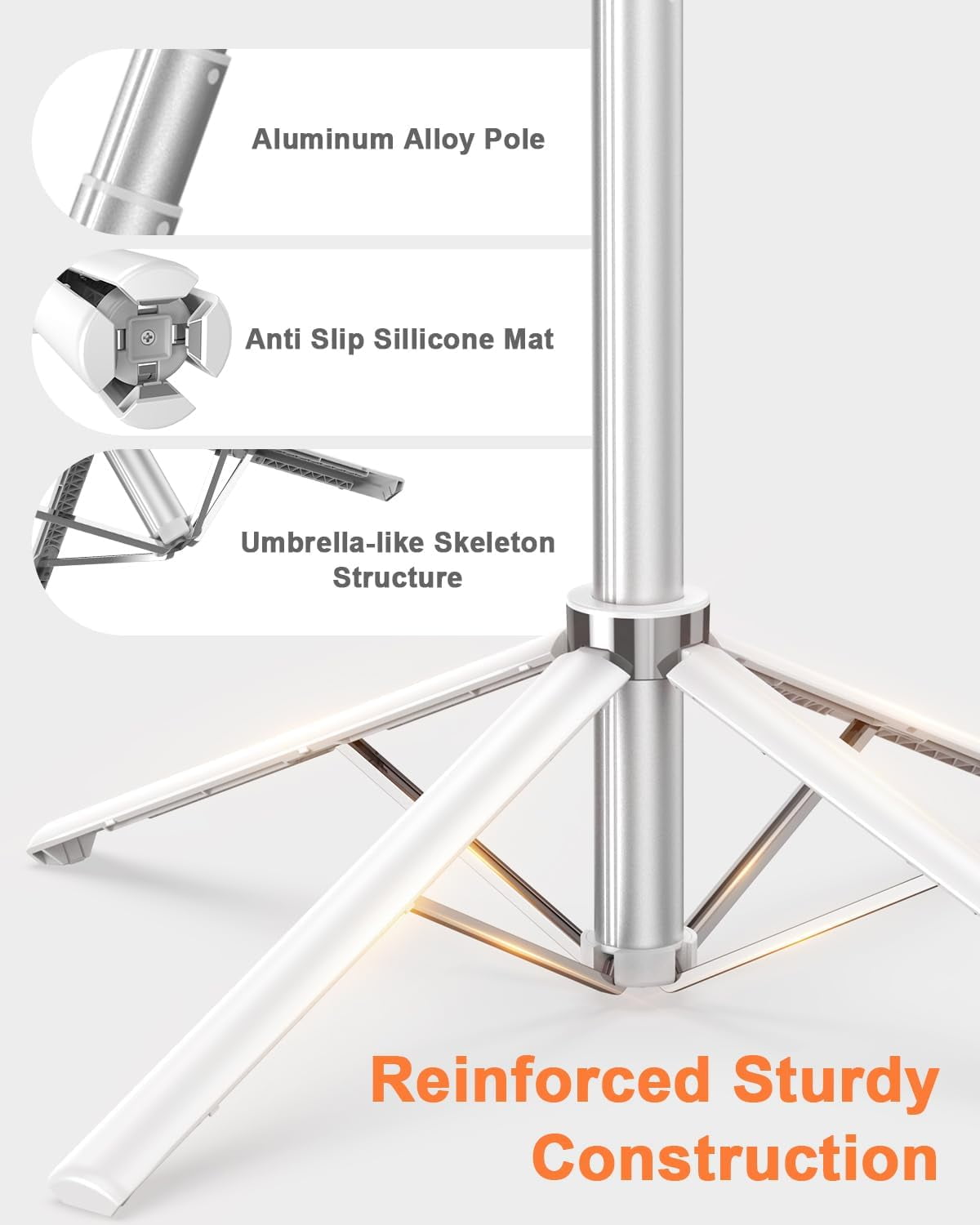 Ahot 71” Auto Face Tracking Tripod for iPhone with Light,360° Rotating Phone Stand with Rechargeable Remote Control for TikTok Vlog, Phone Tripod for Android Camera/GoPro/Ring Light (White)