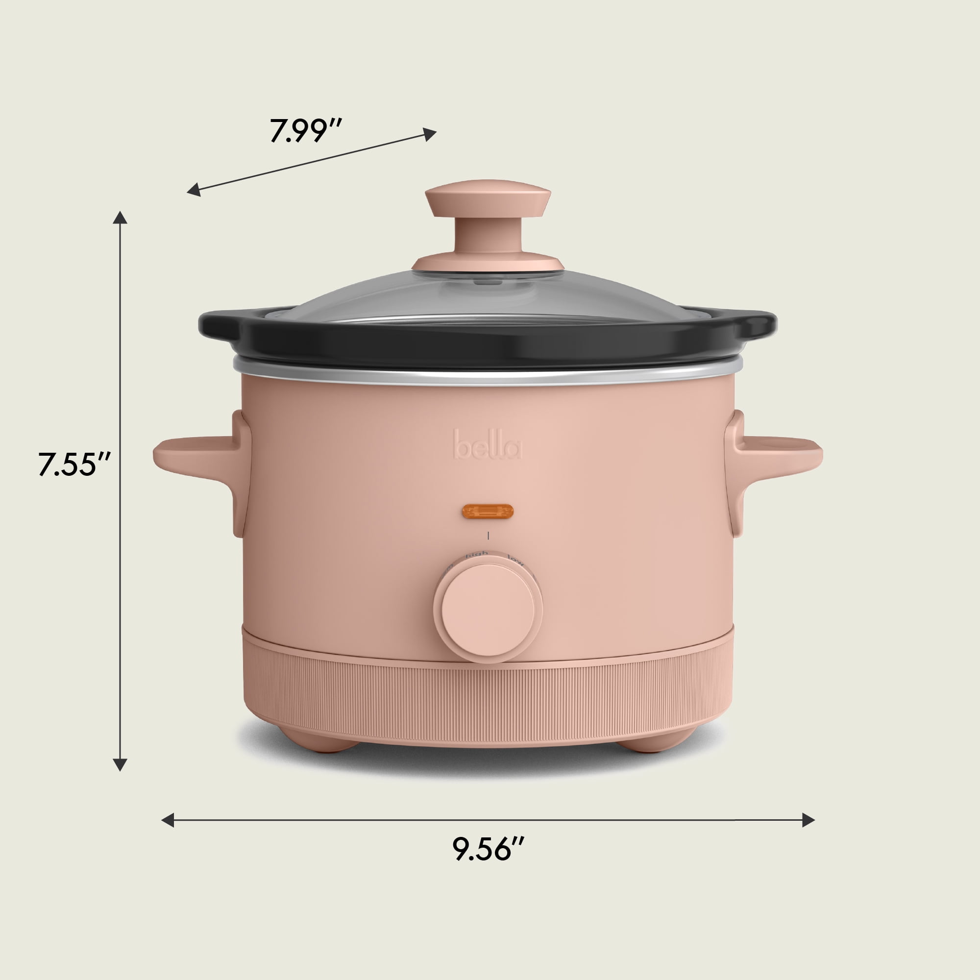 bella Qt Manual Slow Cooker with Heat Settings, Ceramic