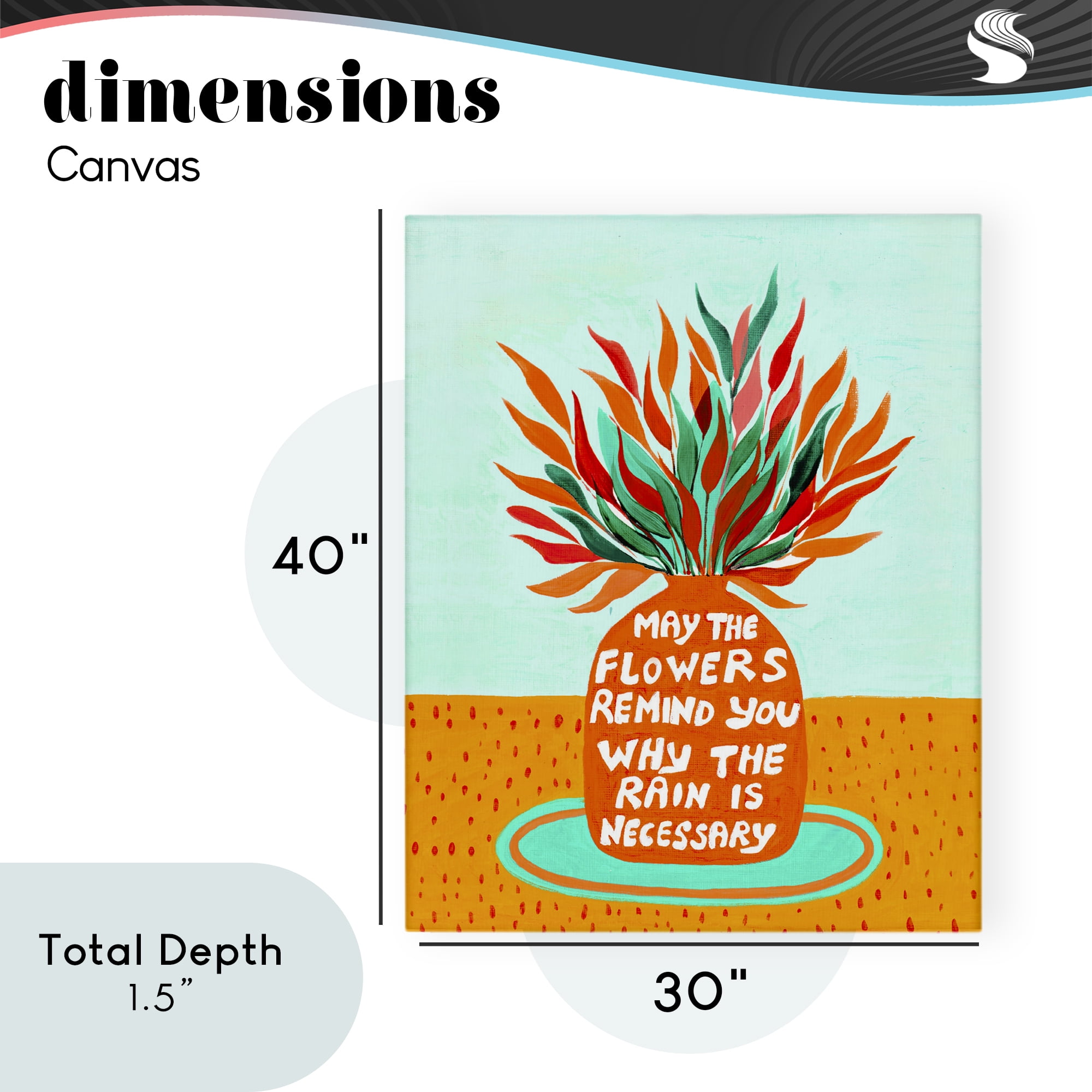Flowers Remind Rain Is Necessary Canvas Wall Art, design by Nabeela Rumi