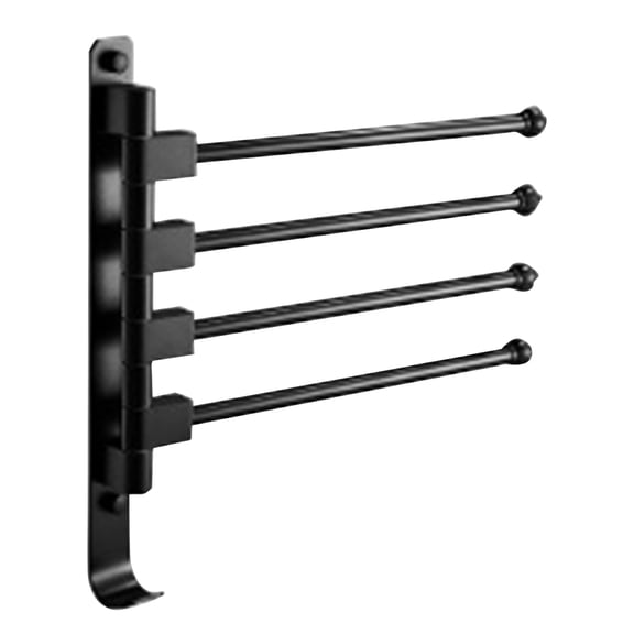 Zootealy Swivel Out Towel Racks with Hooks 4-Bars Foldable Arms Bath Towel Hanger Wall Mount Towel Bar Aluminum Towel Holder Organizer for Bathroom Kitchen