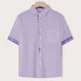 thumbnail image 2 of Mens Short Sleeve Casual Button Down Shirts Summer Untucked Dress Shirts, 2 of 2