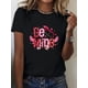 thumbnail image 1 of Camiseta de San Valentín para mujer, con estampado "Be Mine" de corazón y Cupido, 100 % algodón, cuello redondo, manga corta, estilo deportivo, elasticidad media, ideal para todas las estaciones, esti, 1 of 8